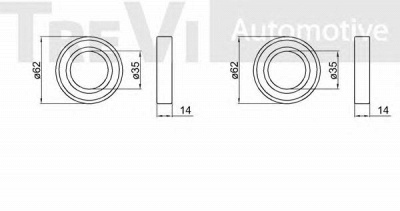 TREVI AUTOMOTIVE wb1373 -  Комплект подшипника ступицы колеса